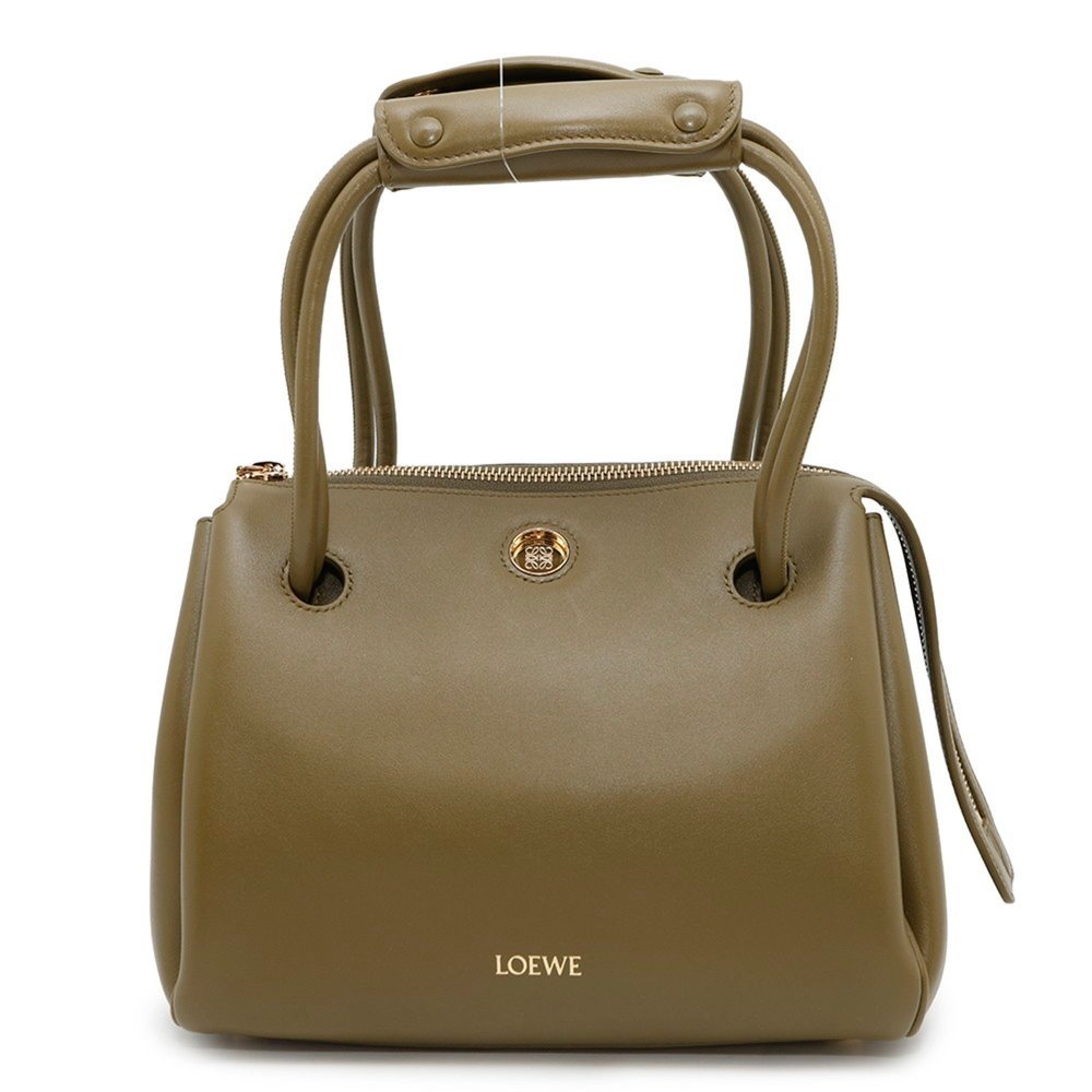Loewe Olive Green Small Top-Handle Leather Bag